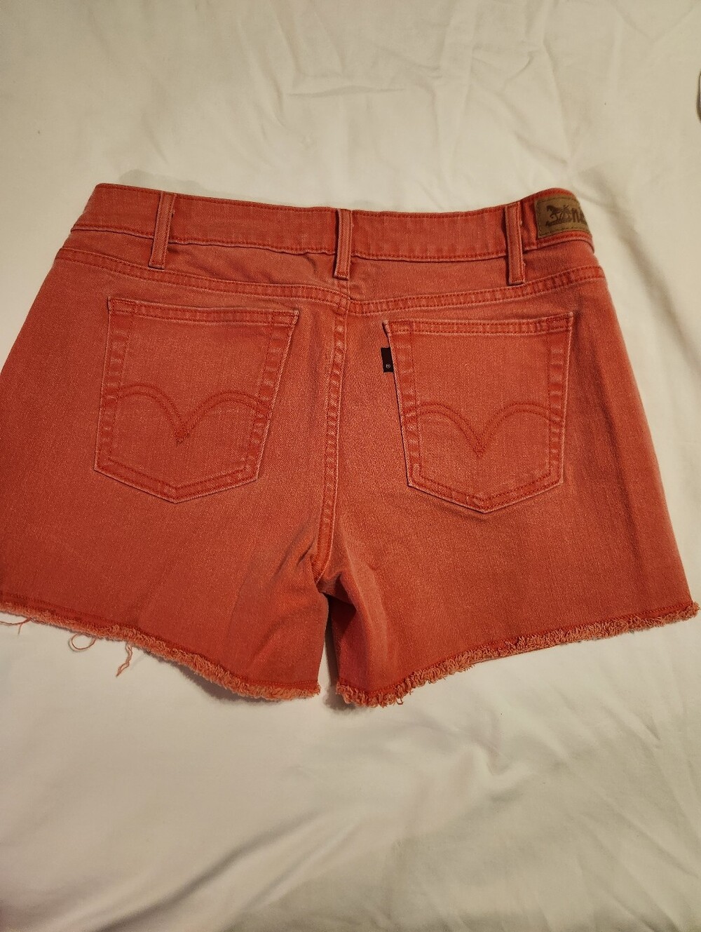 Vintage Levi's Denim Cotton Blend Zip 4 Pocket Raw Hem Short Shorts